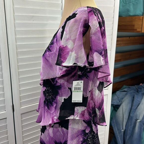 SLNY Dress Size 8 Cocktail Floral Sleeveless NWT - Picture 8 of 13